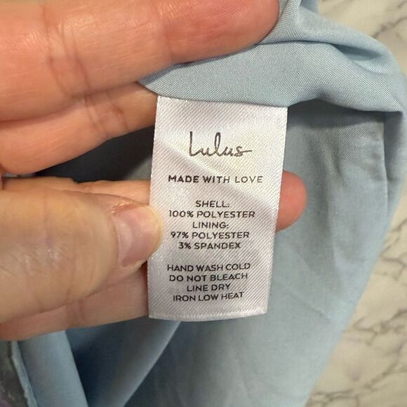 NEW LULUS Elegant Personality Slate Blue Floral Burnout Midi Dress Size S - Picture 12 of 13